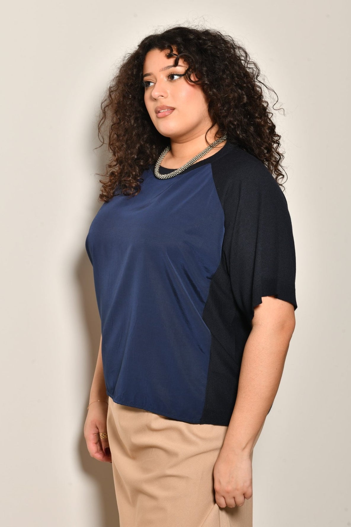 T-shirt YARA laine maille fine col rond - Grande taille 44-58
