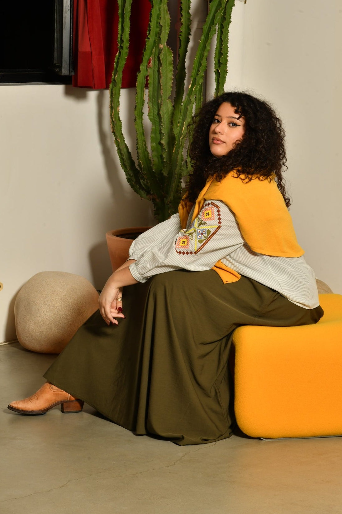 Jupe longue SÉLÈNE bohème chic fluide - Grande taille 44-58