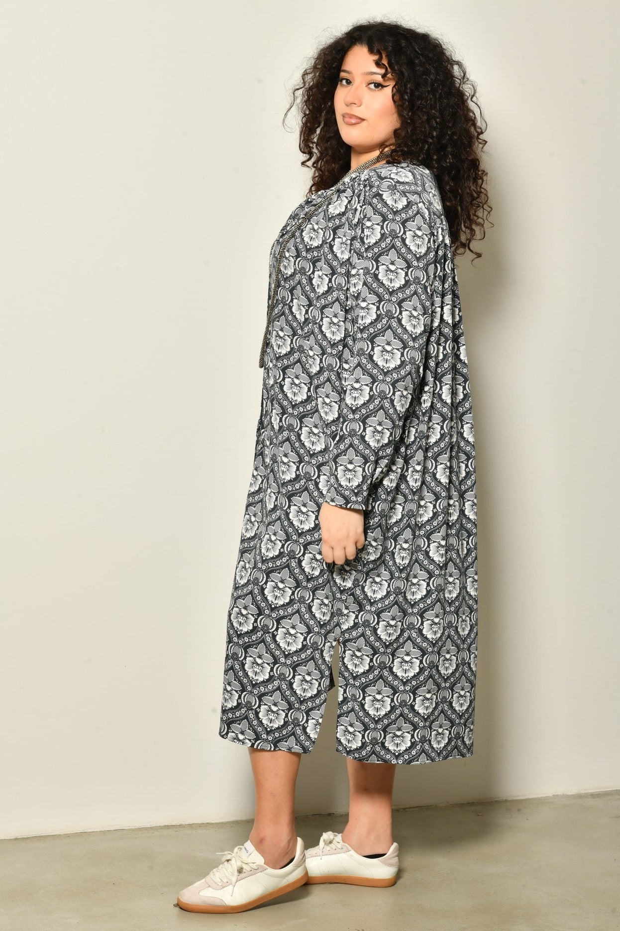 Robe midi EDEN bohème élégante - Grande taille 44-58
