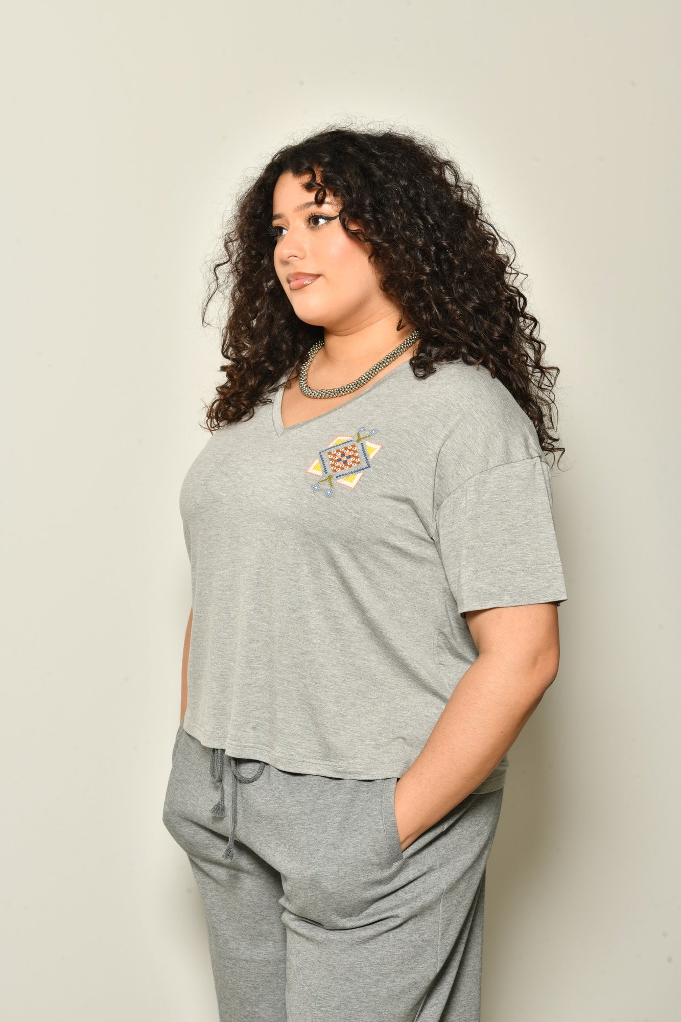 T-shirt LEILA col rond stretch fluide - Grande taille 44-58