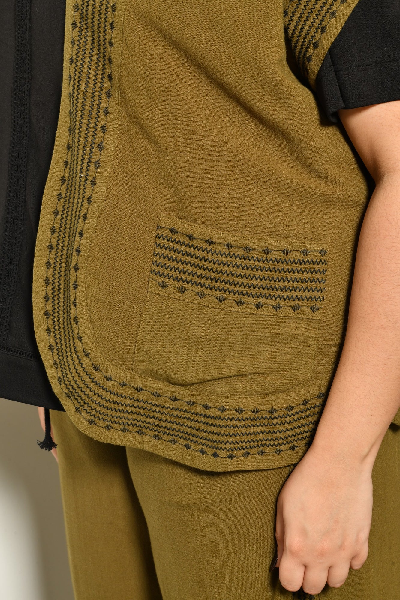Gilet sans manches AURORA en lin fluide bohème - Grande taille 44-58