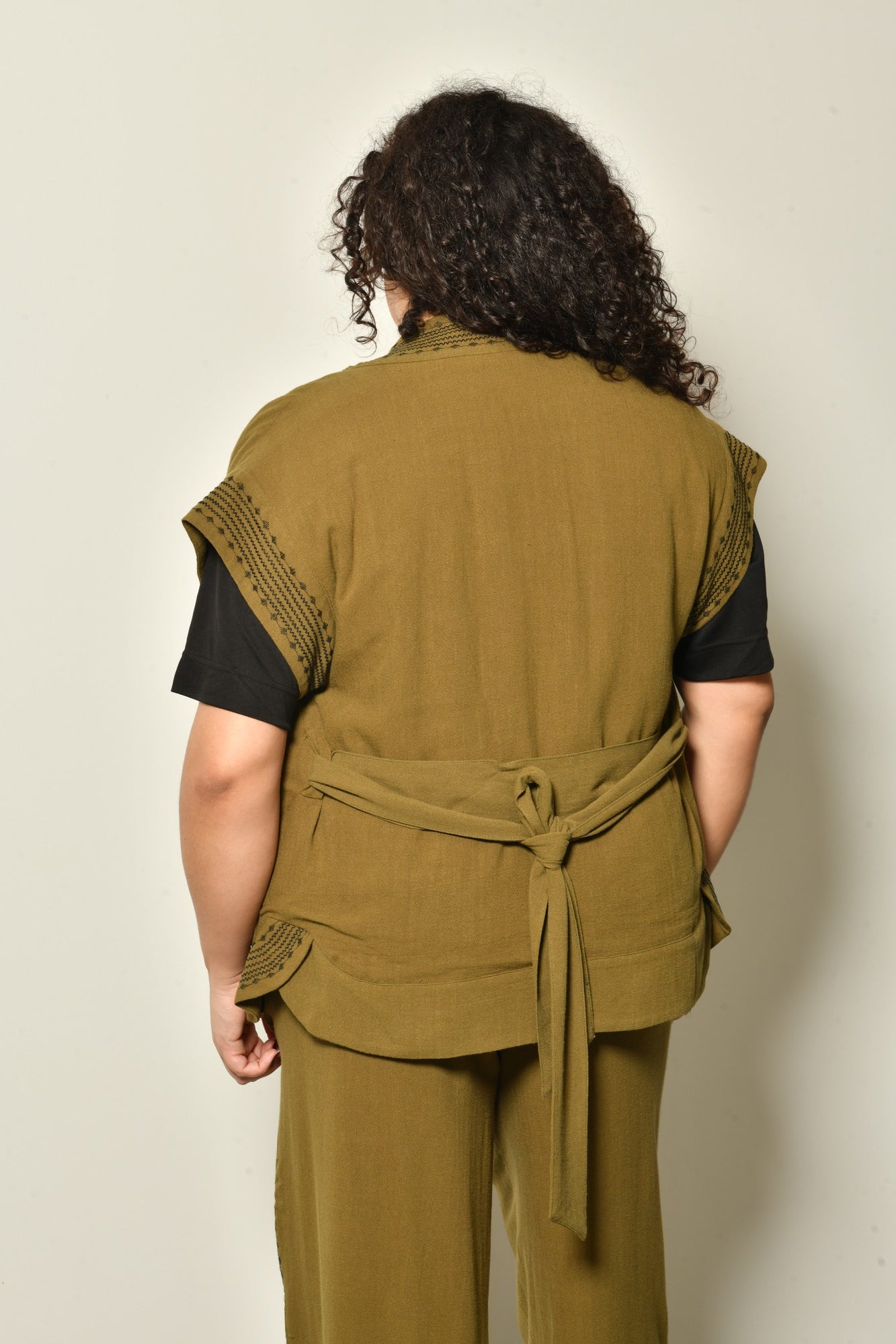 Gilet sans manches AURORA en lin fluide bohème - Grande taille 44-58