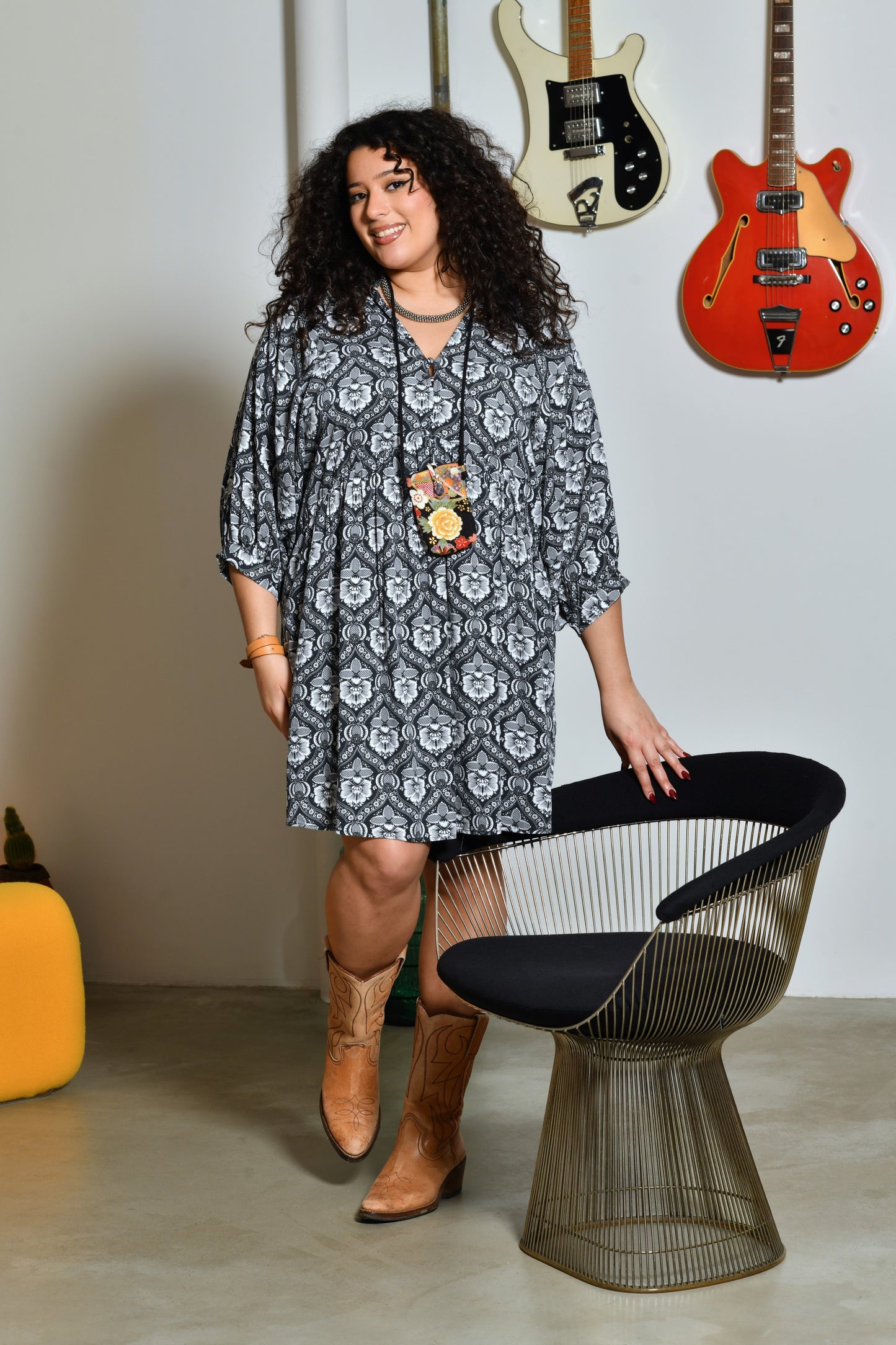 Robe CHRYSALIDE coupe évasée fluide - Grande taille 44-58