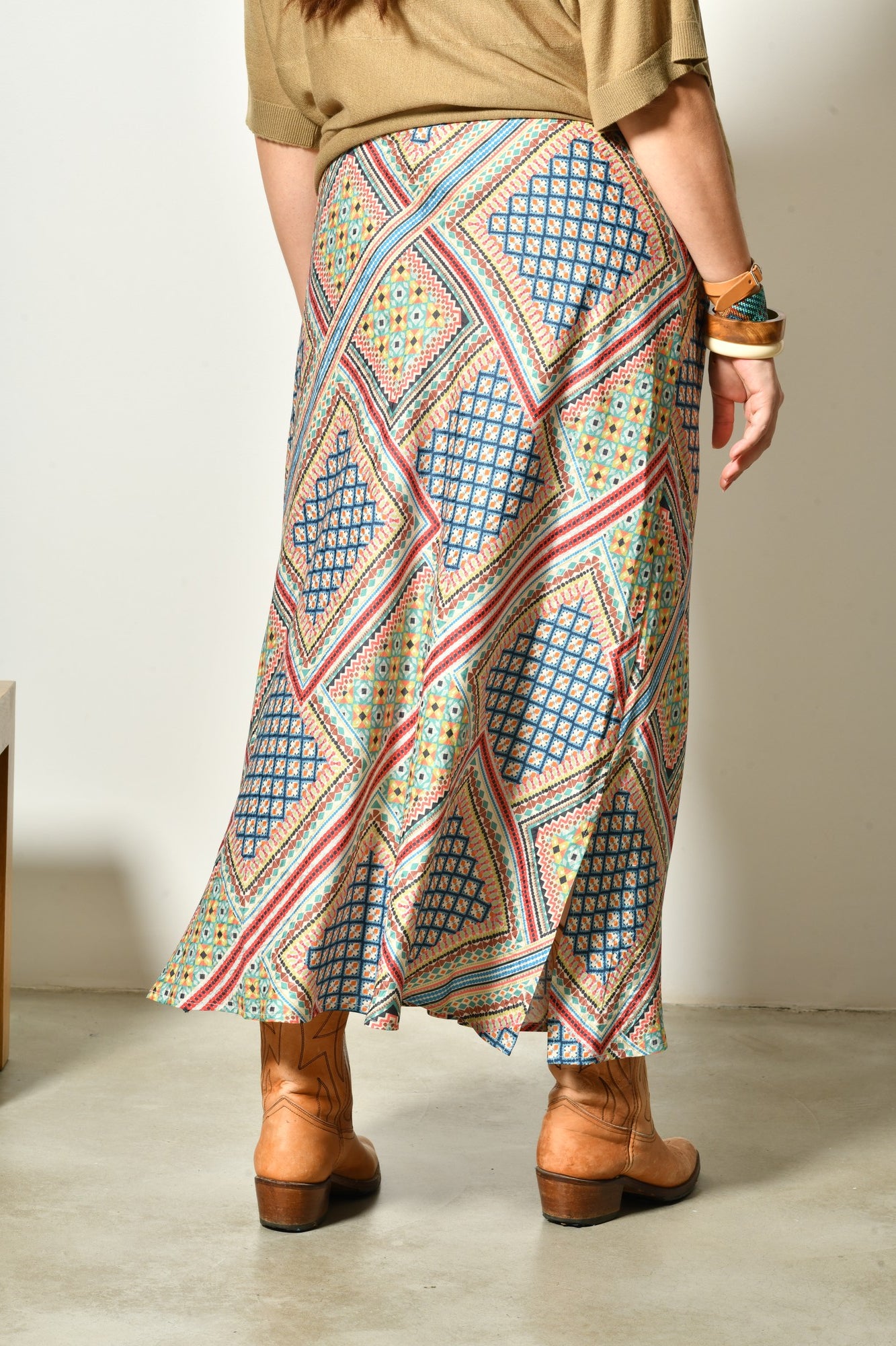 Jupe longue SAPHIRA fluide élégante taille haute - Grande taille 44-58