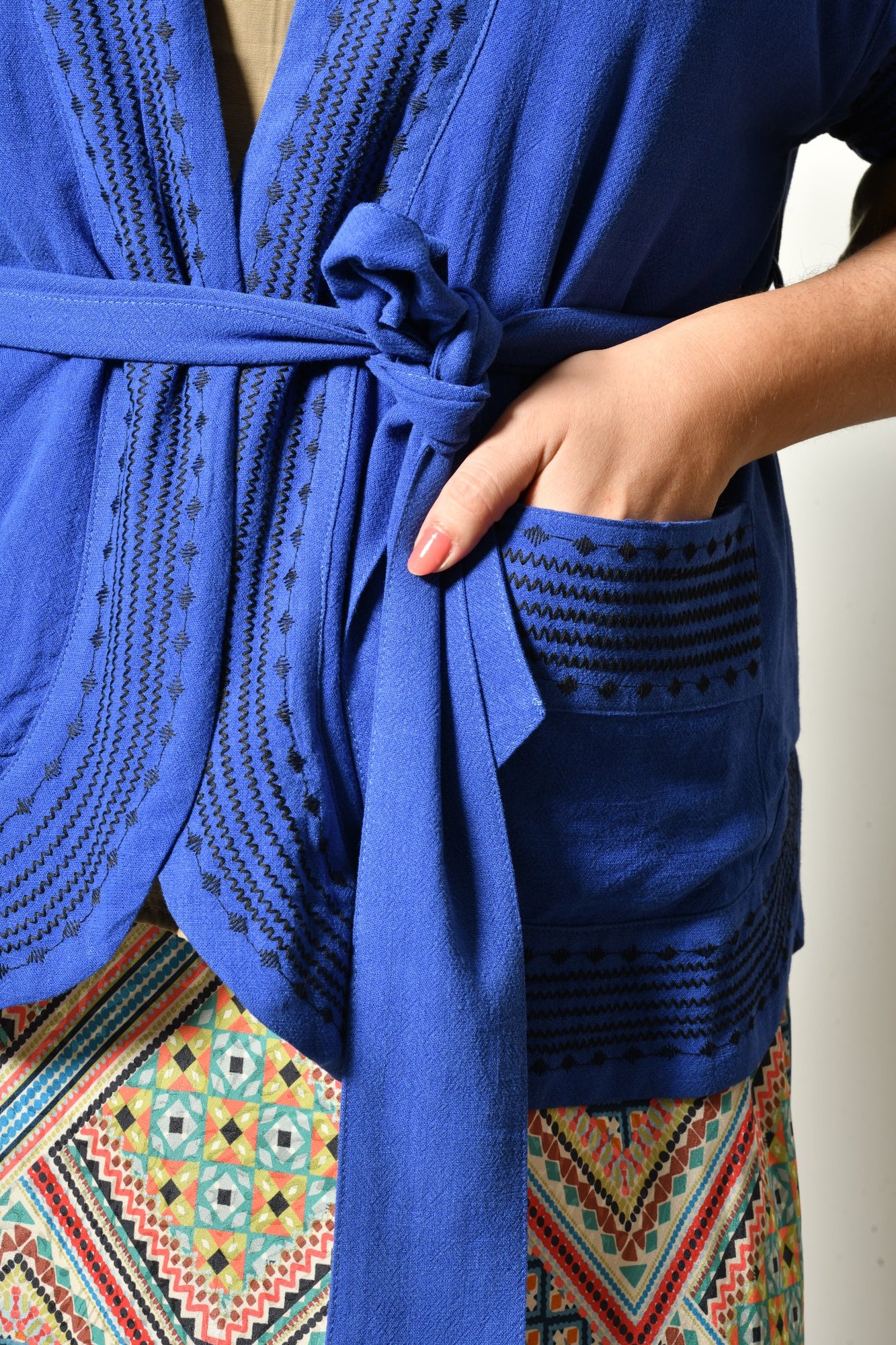 Gilet sans manches AURORA en lin fluide bohème - Grande taille 44-58