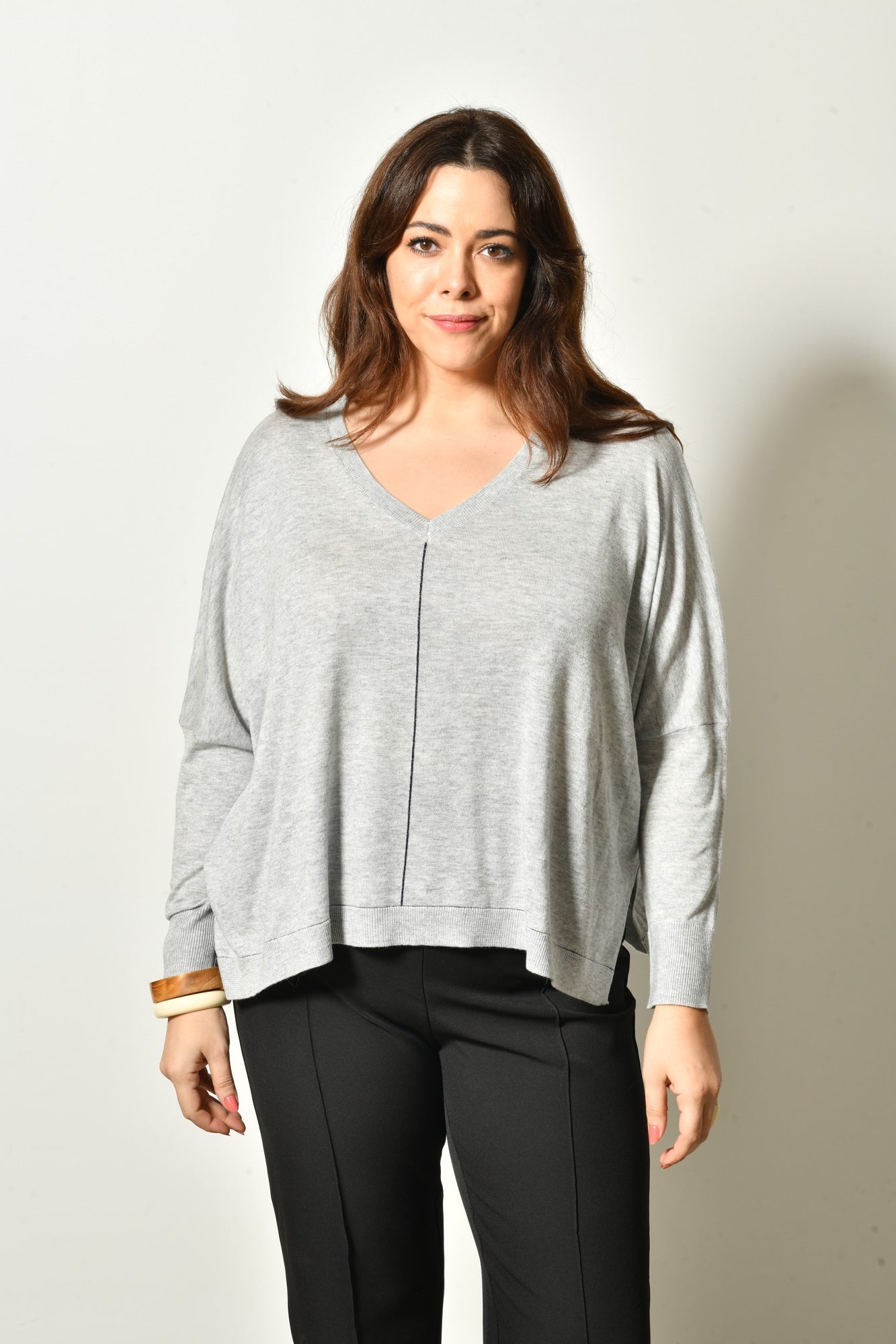 Pull LIGEA col V maille fine - Grande taille 44-58