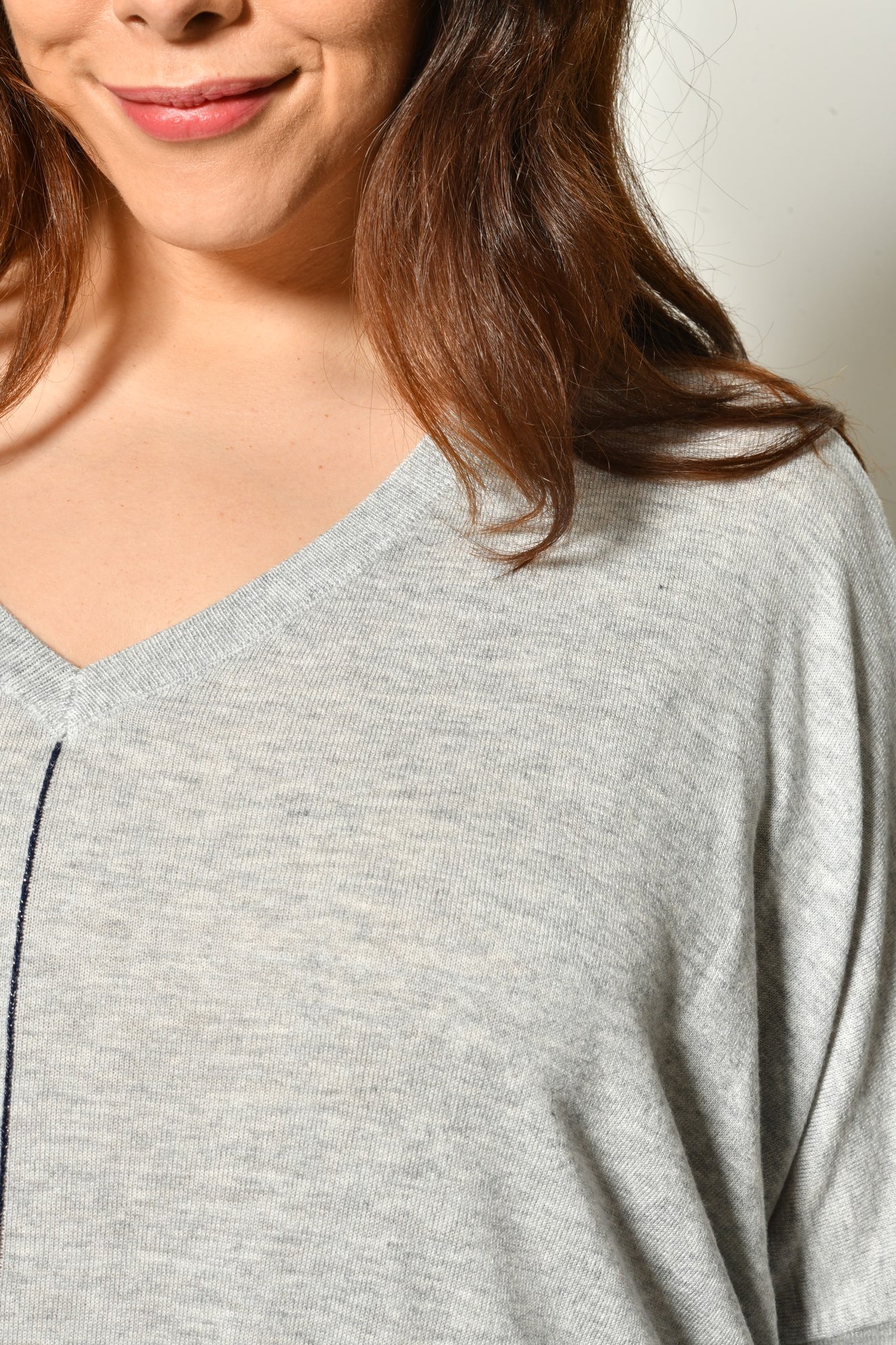 Pull LIGEA col V maille fine - Grande taille 44-58