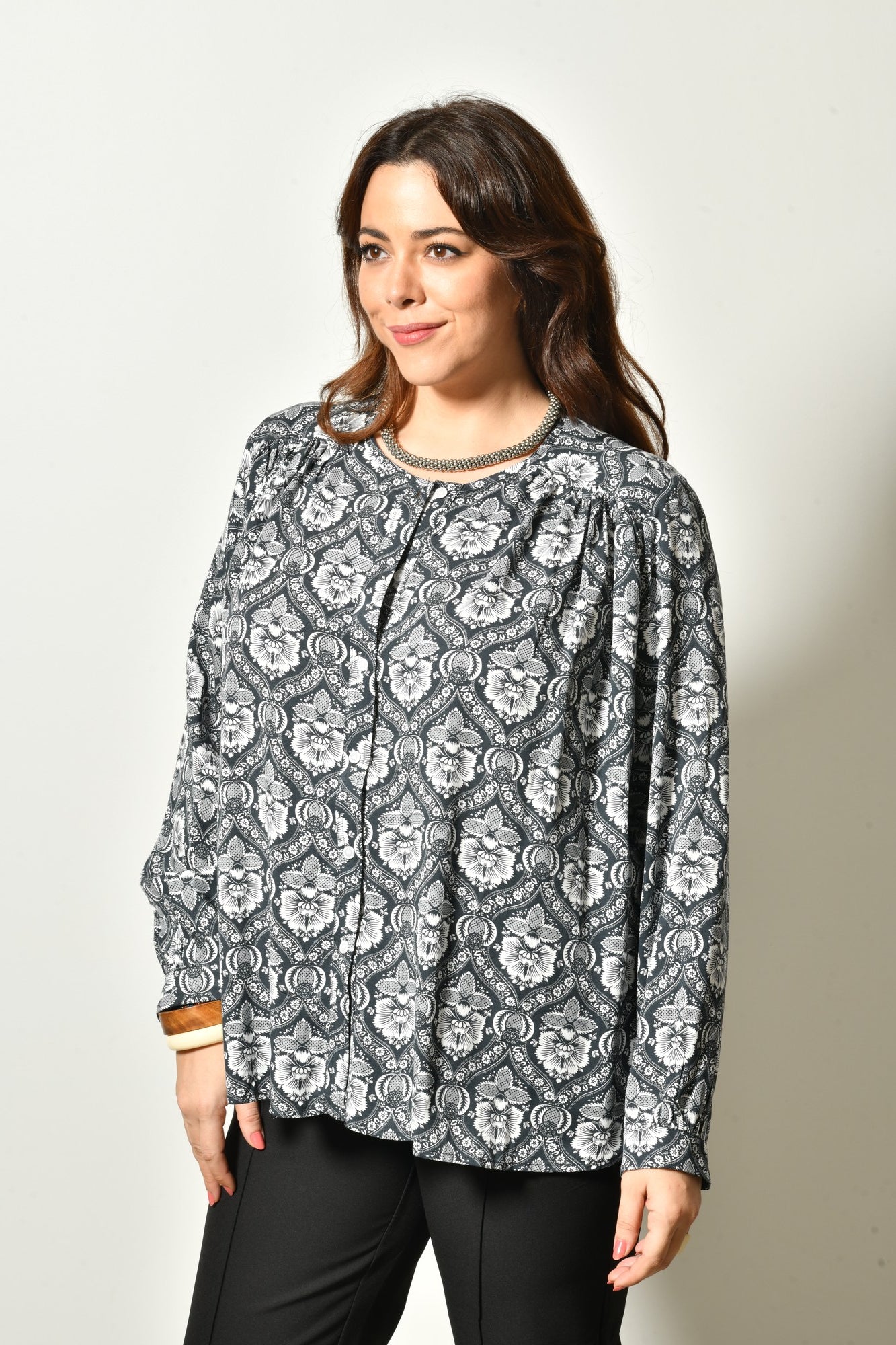 Chemise BOHO imprimée bohème - Grande taille 44-58
