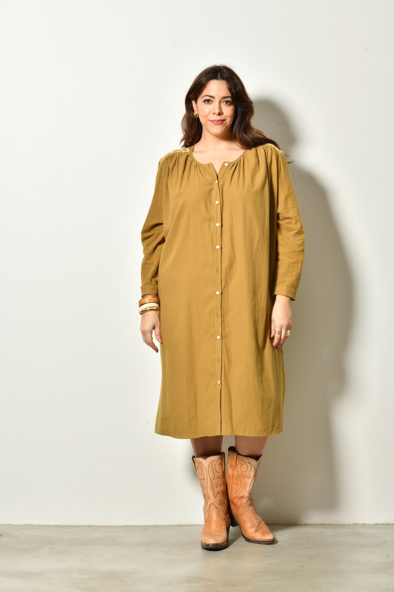 Robe midi EDEN bohème élégante - Grande taille 44-58