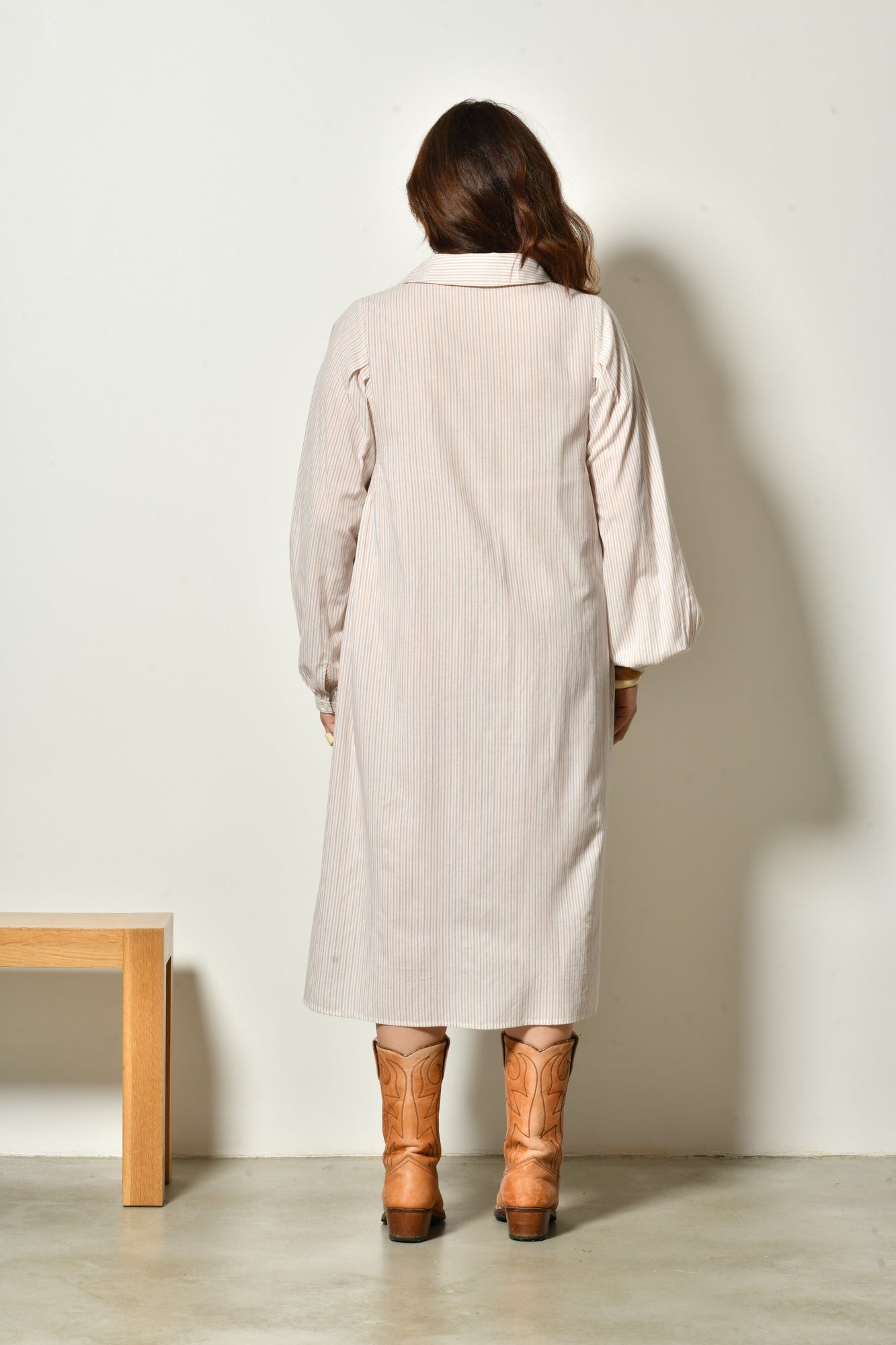 Robe chemise midi AMOR fluide bohème - Grande taille 44-58