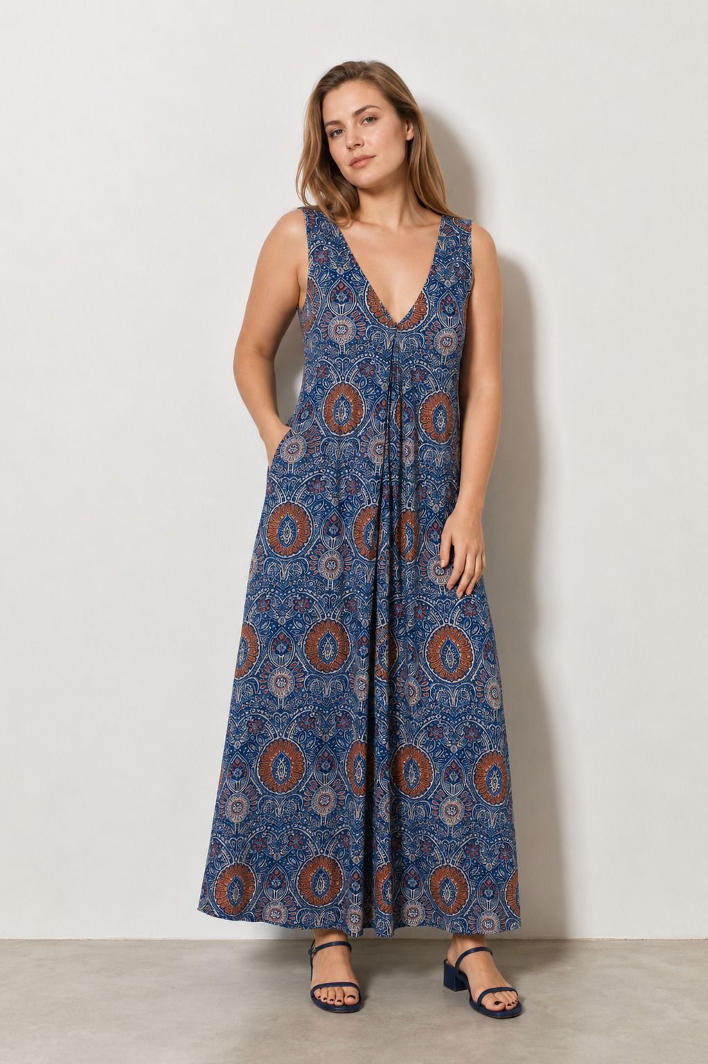Robe longue LILA fluide - Grande taille 44-58