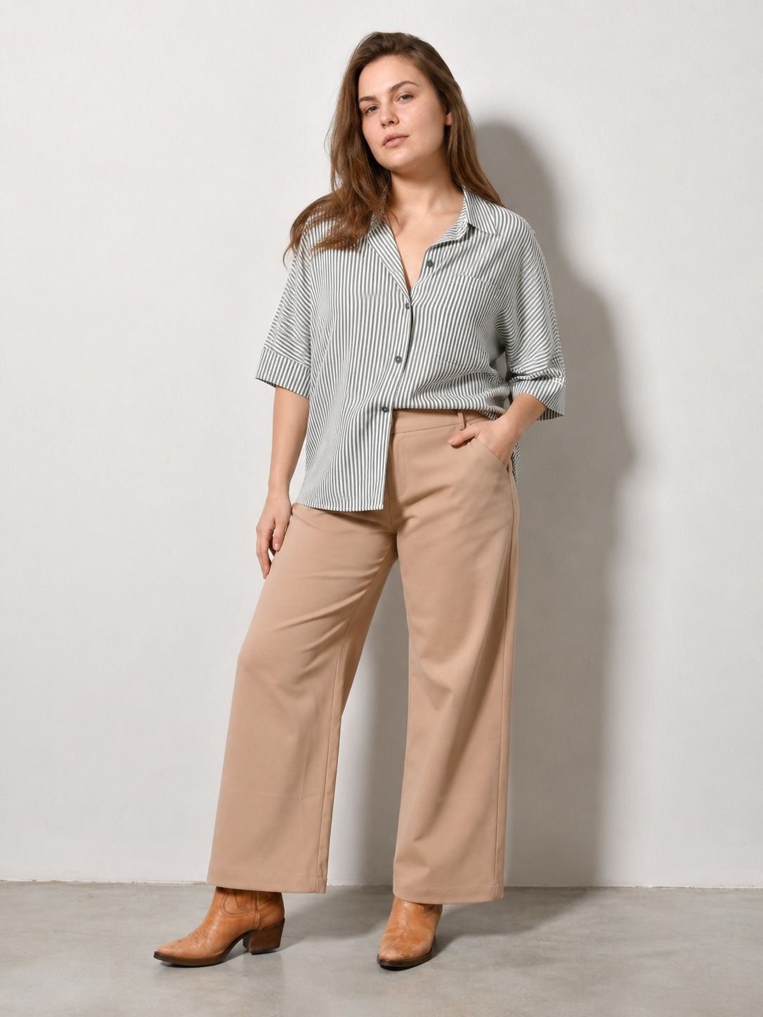 Chemisette ANOUK coton stretch coupe confortable - Grande taille 44-58