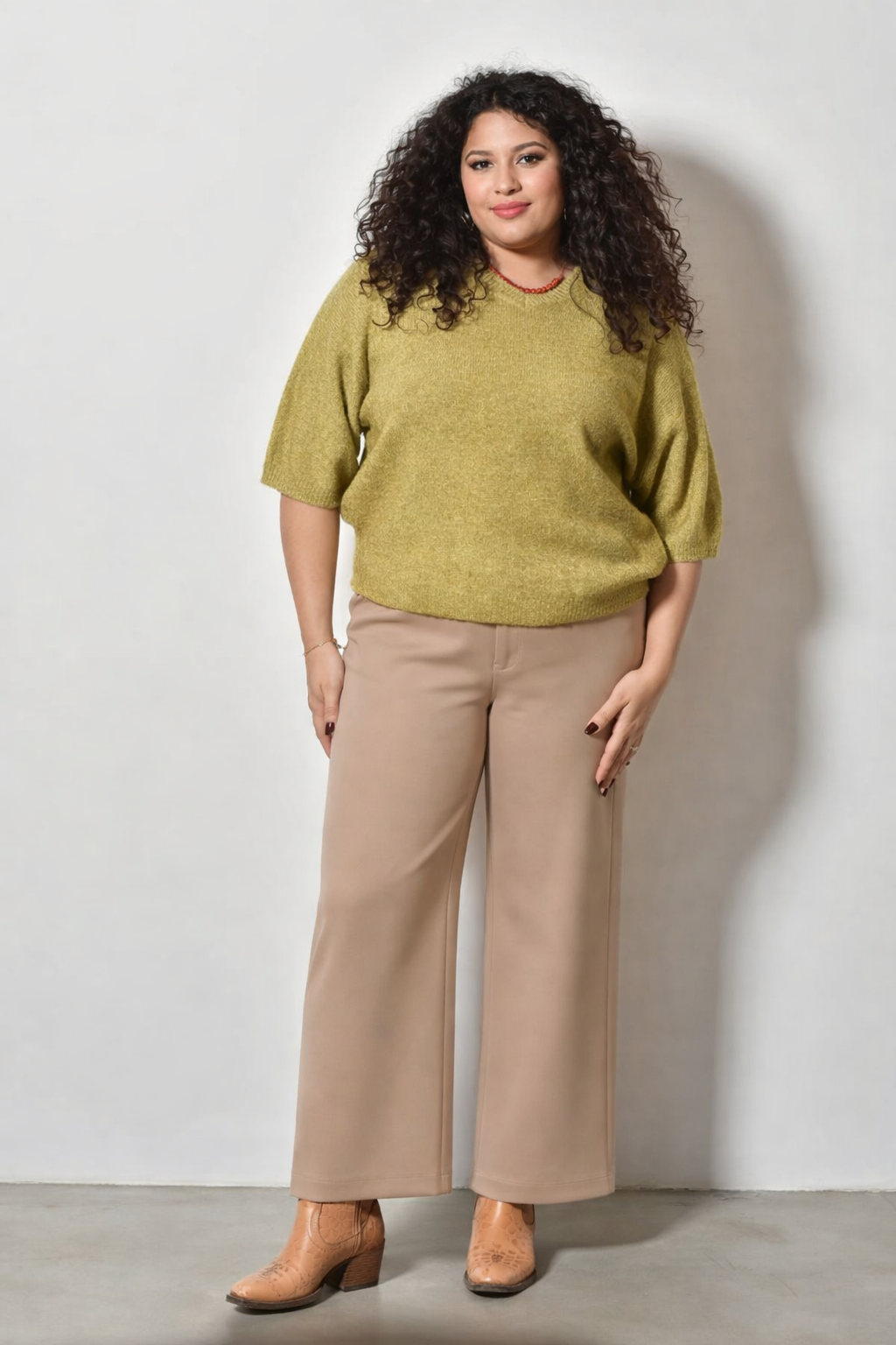Pantalon ANORA taille haute fluide - Grande taille 44-58