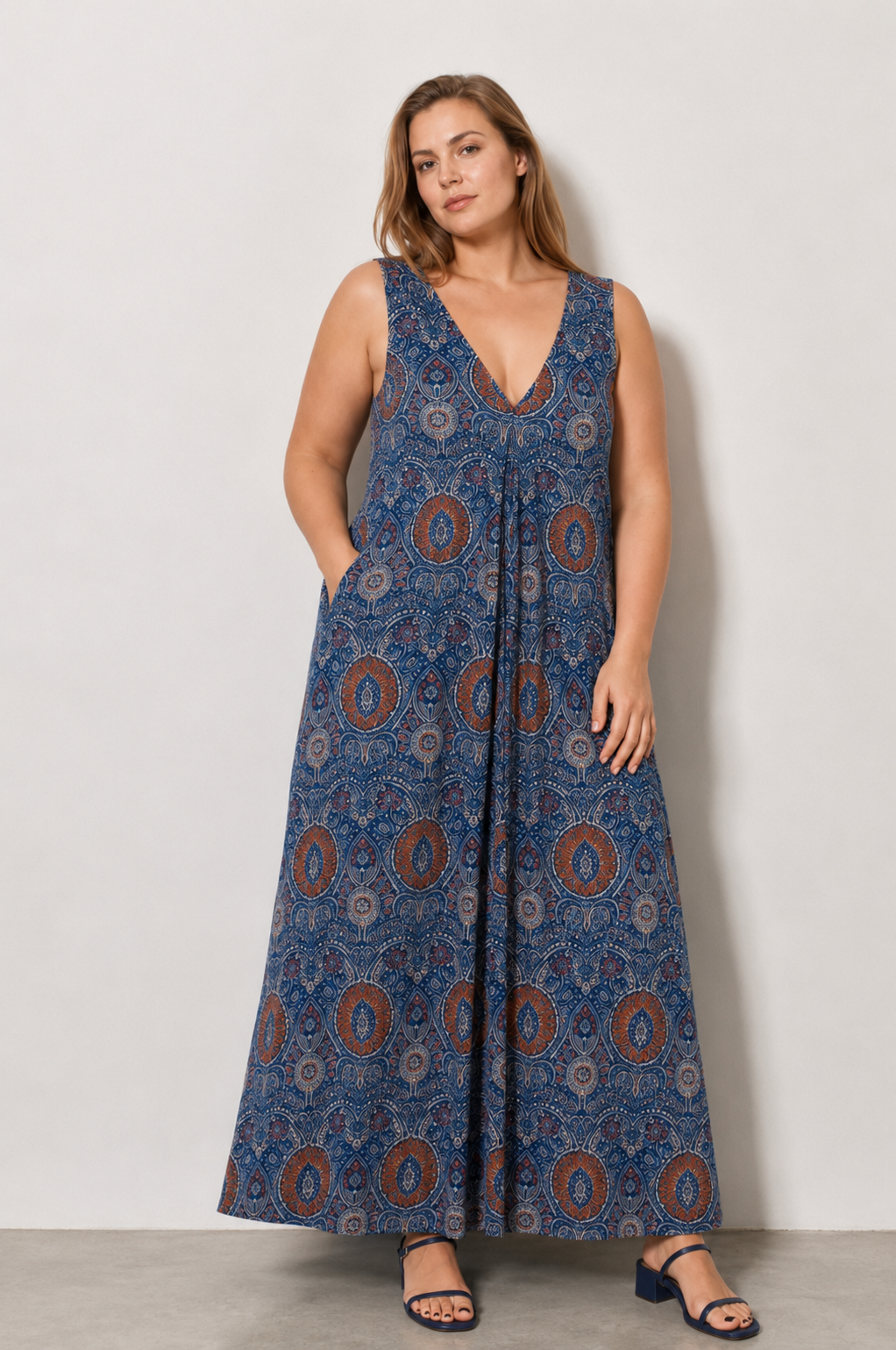 Robe longue LILA fluide - Grande taille 44-58